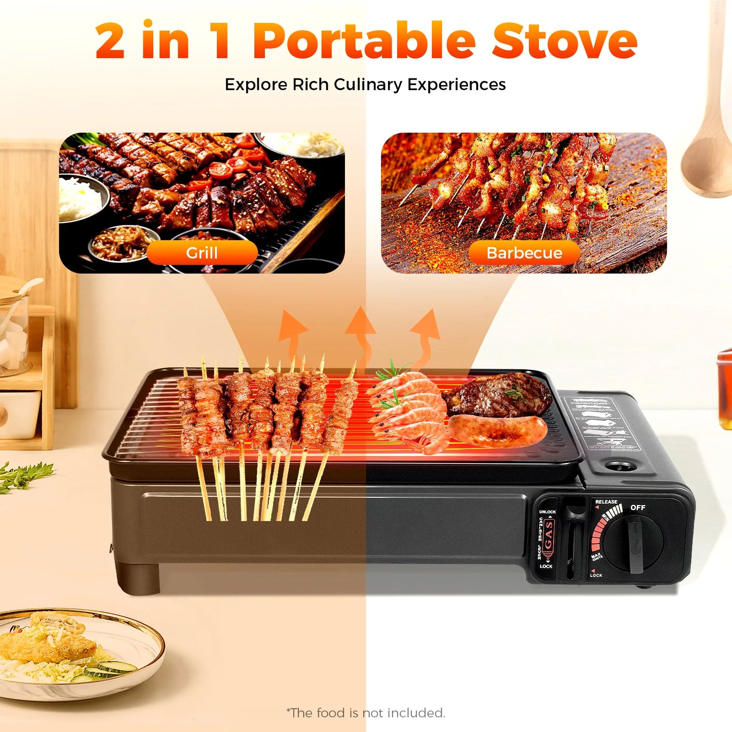Portable Camping Butane Gas Stove for Outdoor Cooking and Trekking