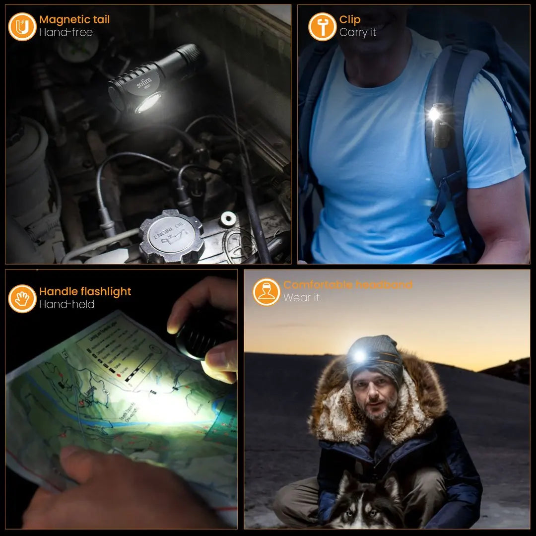 Sofirn HS10 Headlamp 1100 Lumen USB C Rechargeable Head Torch