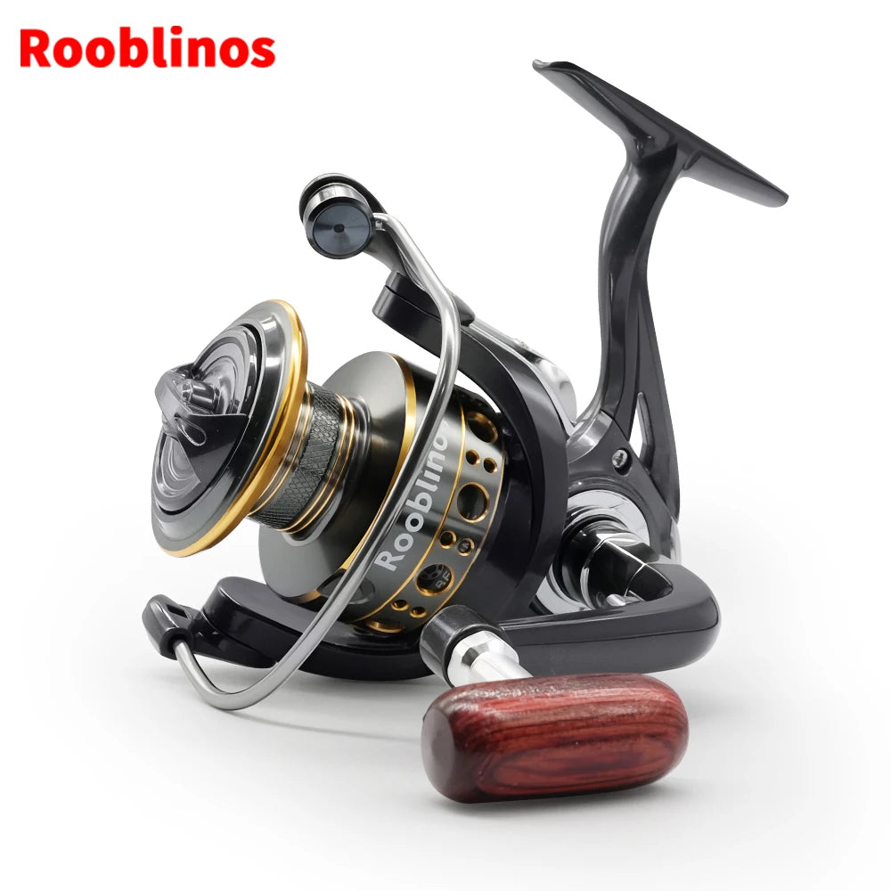 RooblinosFishing BK Spinning Reel Aluminum Alloy Left Hand Cork Nylon Handle