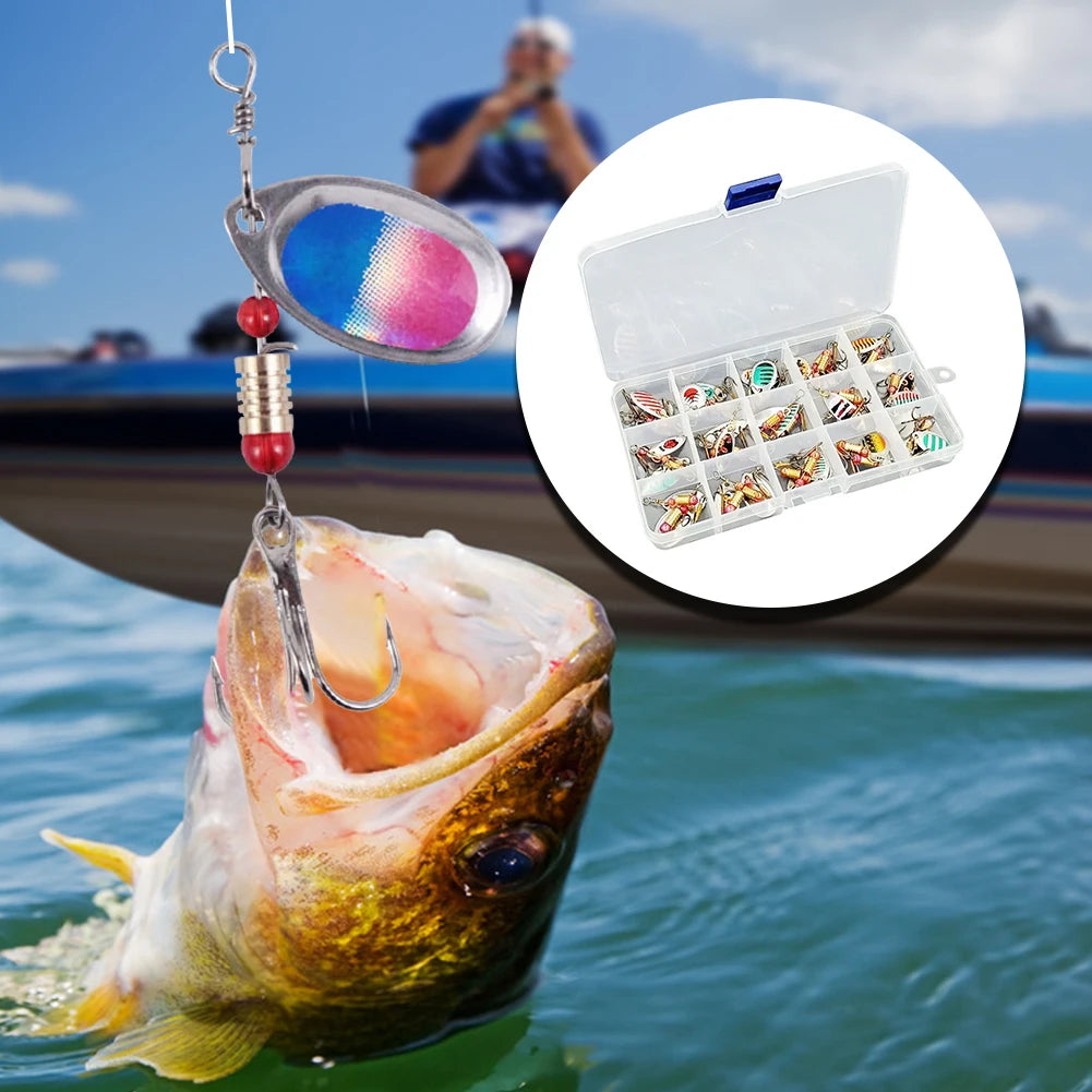 JOCESTYLE 30pcs Metal Spoon Spinner Fishing Lure Set