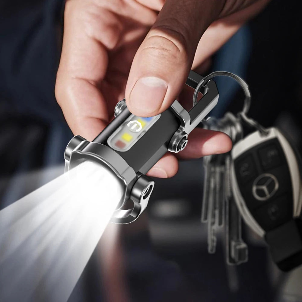 APWIKOGER Mini COB LED Keychain Flashlight 7 Modes
