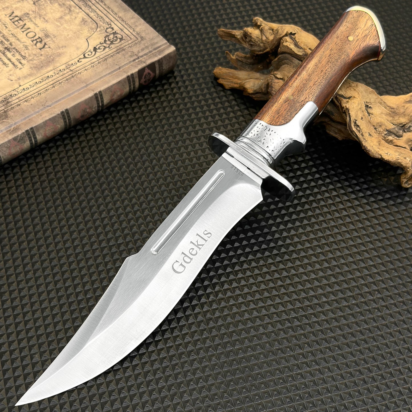 Gdekls D2 Multi Tool Knife With Wooden Handle Sheath