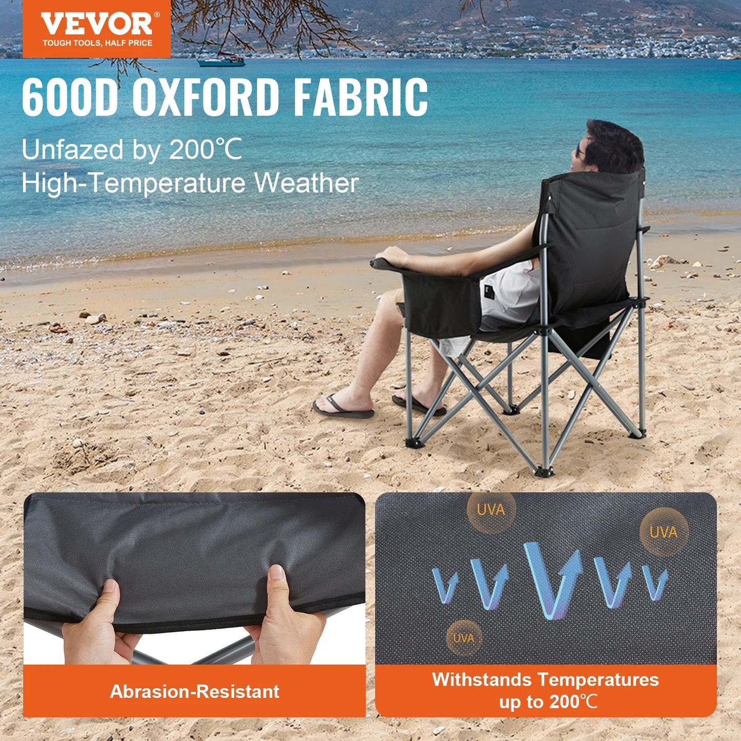 SucceBuy Ultralight Folding Outdoor Camping Chair 350Lb Capacity