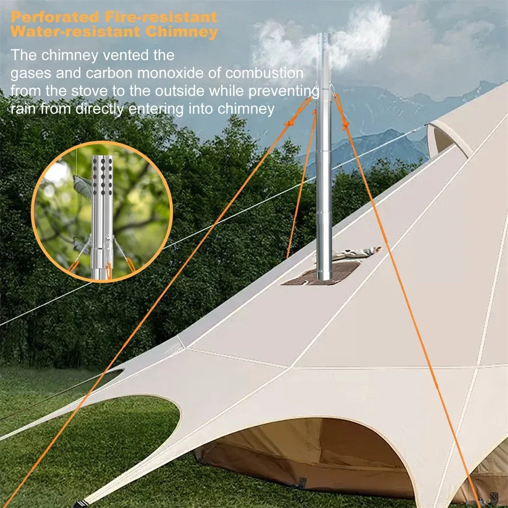 Hot Tent Stove Portable Wood Burning Stove With Chimney Pipes