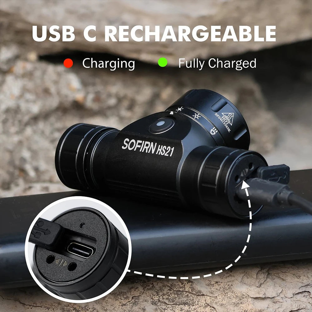 Sofirn HS21 2000lm USB C Rechargeable EDC Headlamp Infrared Switch