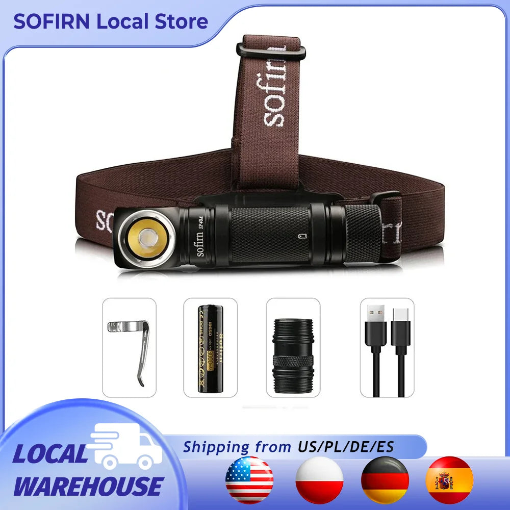 Sofirn SP40A 1200lm Headlamp With USB C Rechargeable 18650