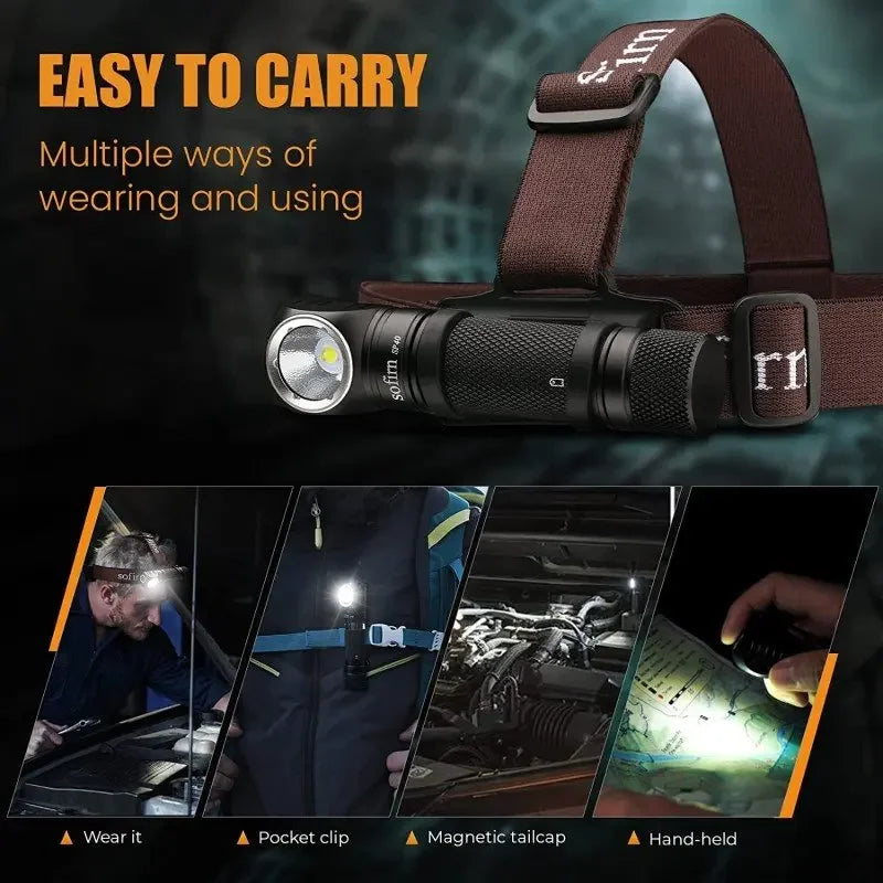 Sofirn SP40 Headlamp 1200lm LED USB C Rechargeable