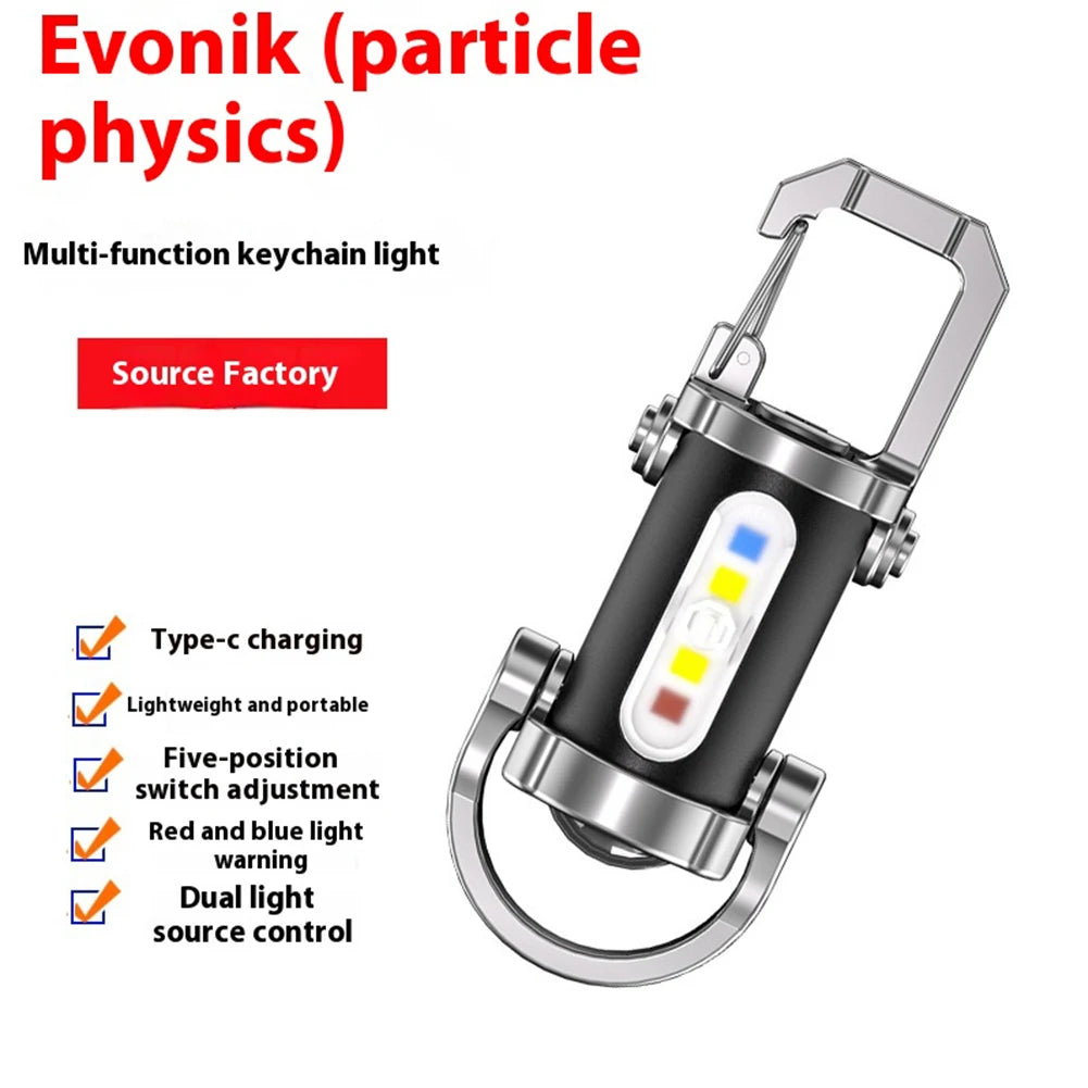 APWIKOGER Mini COB LED Keychain Flashlight 7 Modes