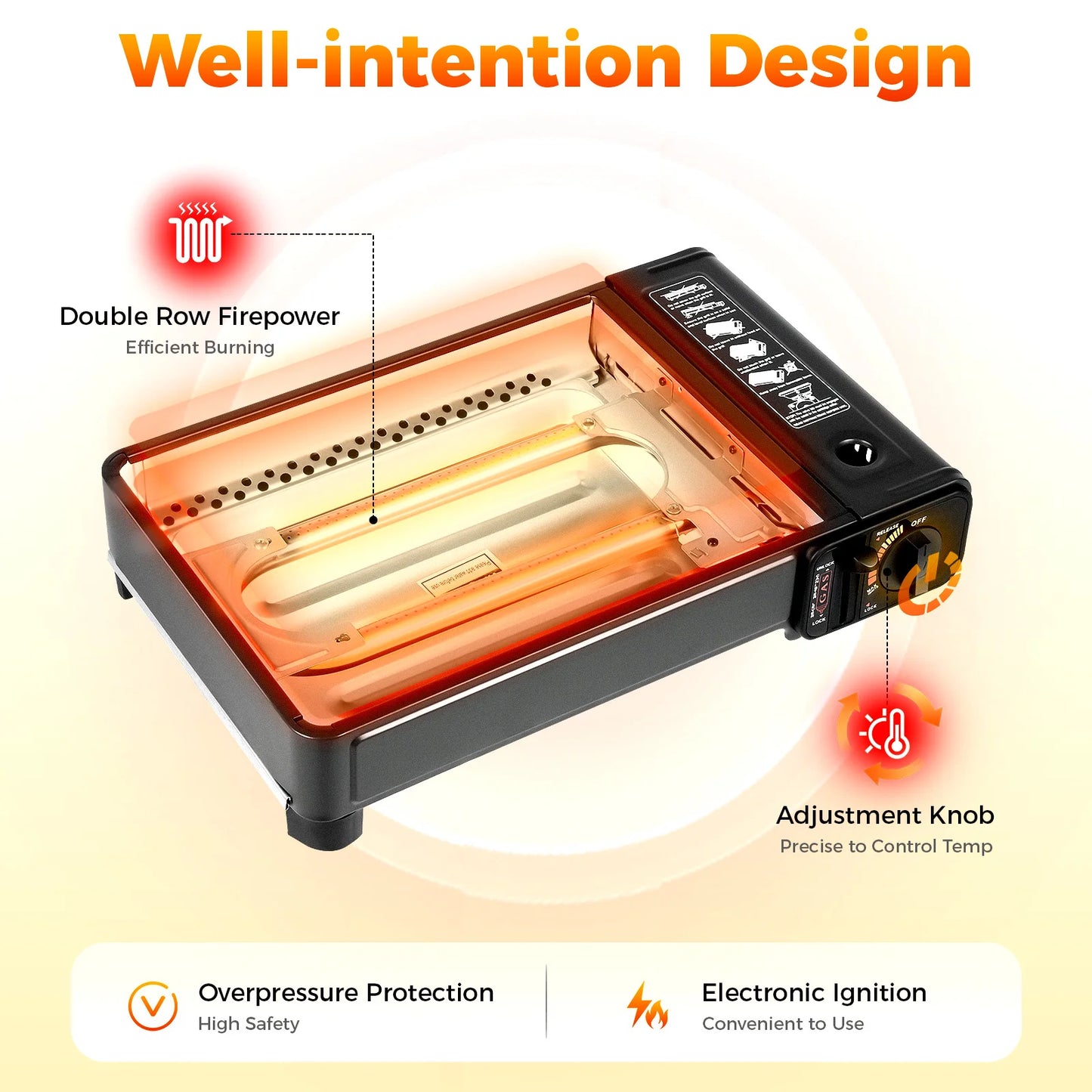 Portable Camping Butane Gas Stove for Outdoor Cooking and Trekking