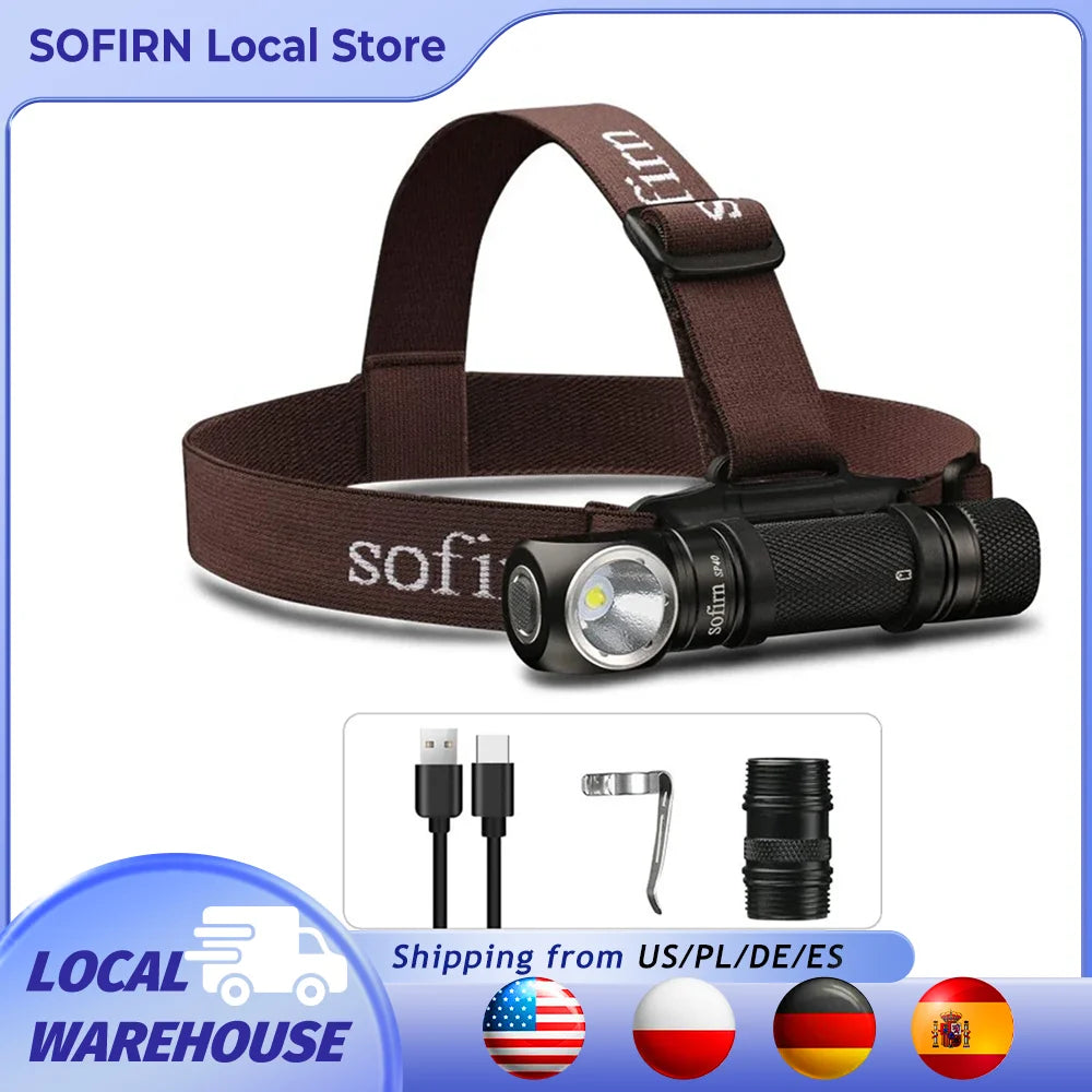 Sofirn SP40 Headlamp 1200lm LED USB C Rechargeable