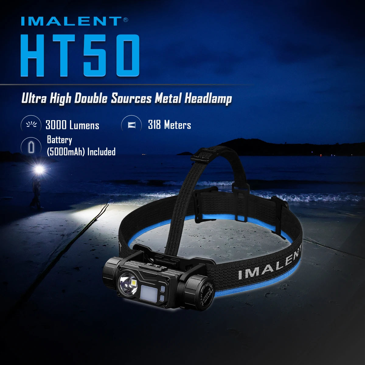 IMALENT HT50 3000 Lumen Rechargeable Headlamp for Search and Rescue
