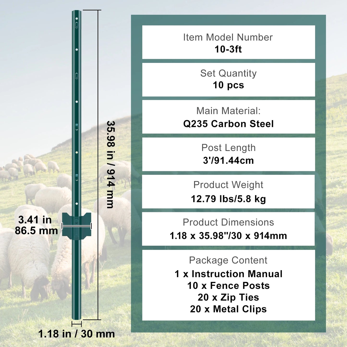 TPost Fence Posts Heavy Duty Metal Stakes For Garden Yard