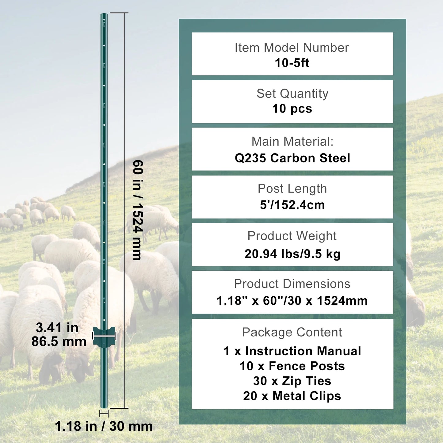 TPost Fence Posts Heavy Duty Metal Stakes For Garden Yard
