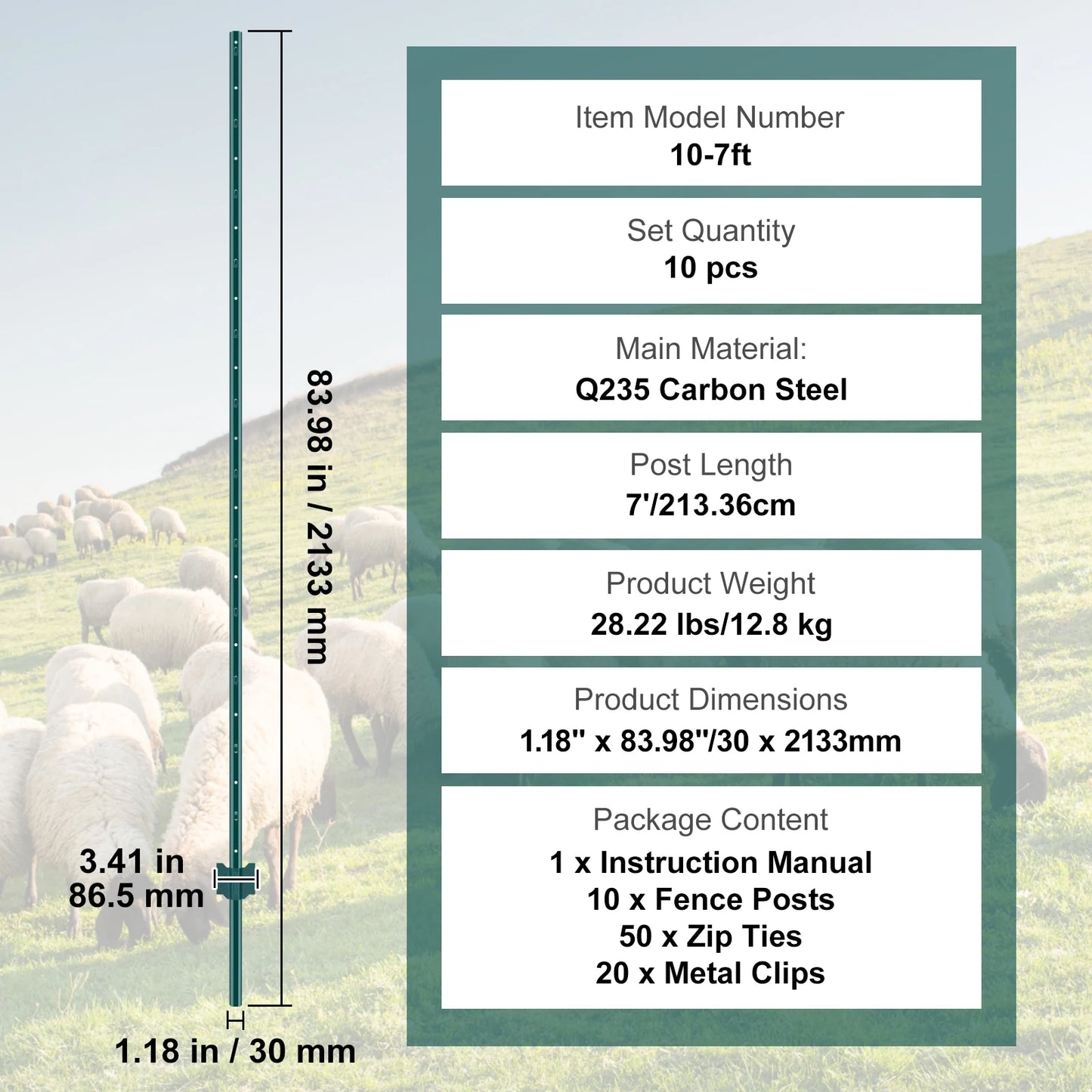 TPost Fence Posts Heavy Duty Metal Stakes For Garden Yard