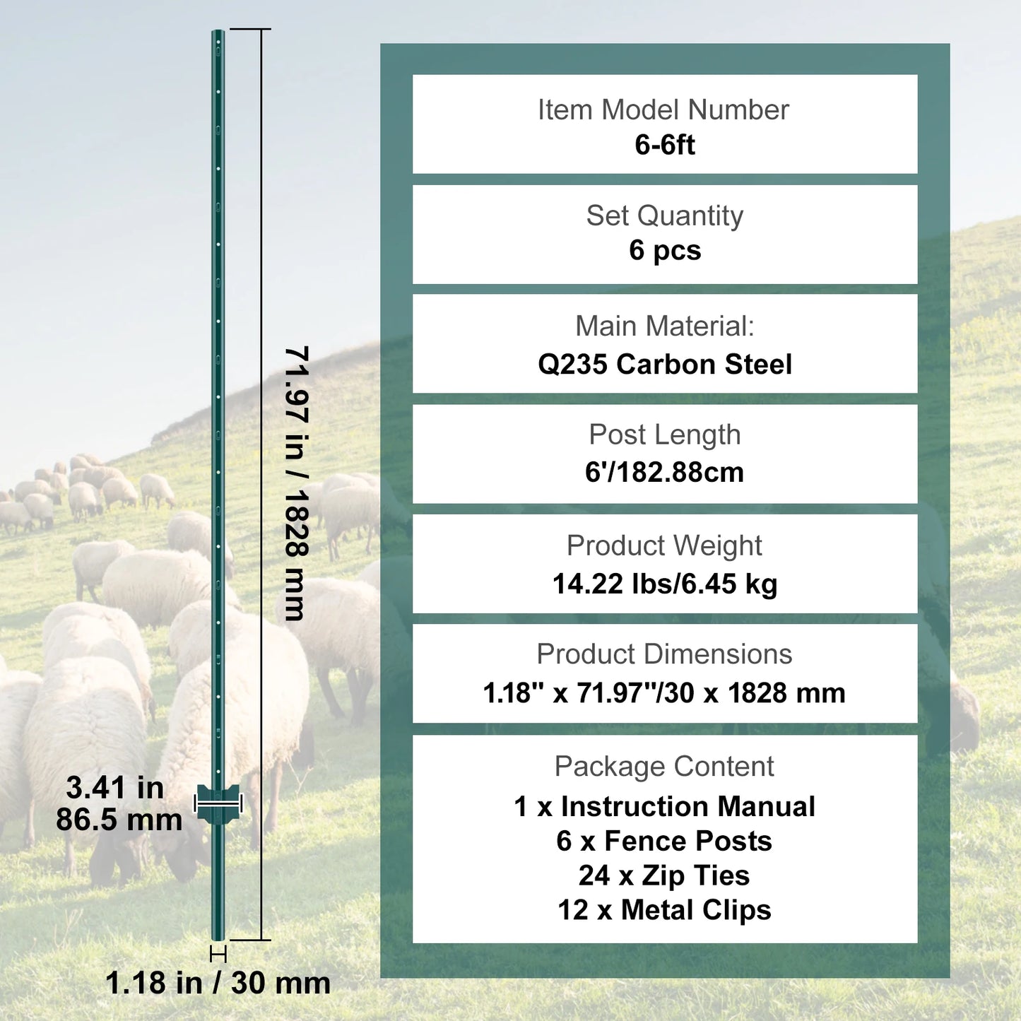 TPost Fence Posts Heavy Duty Metal Stakes For Garden Yard