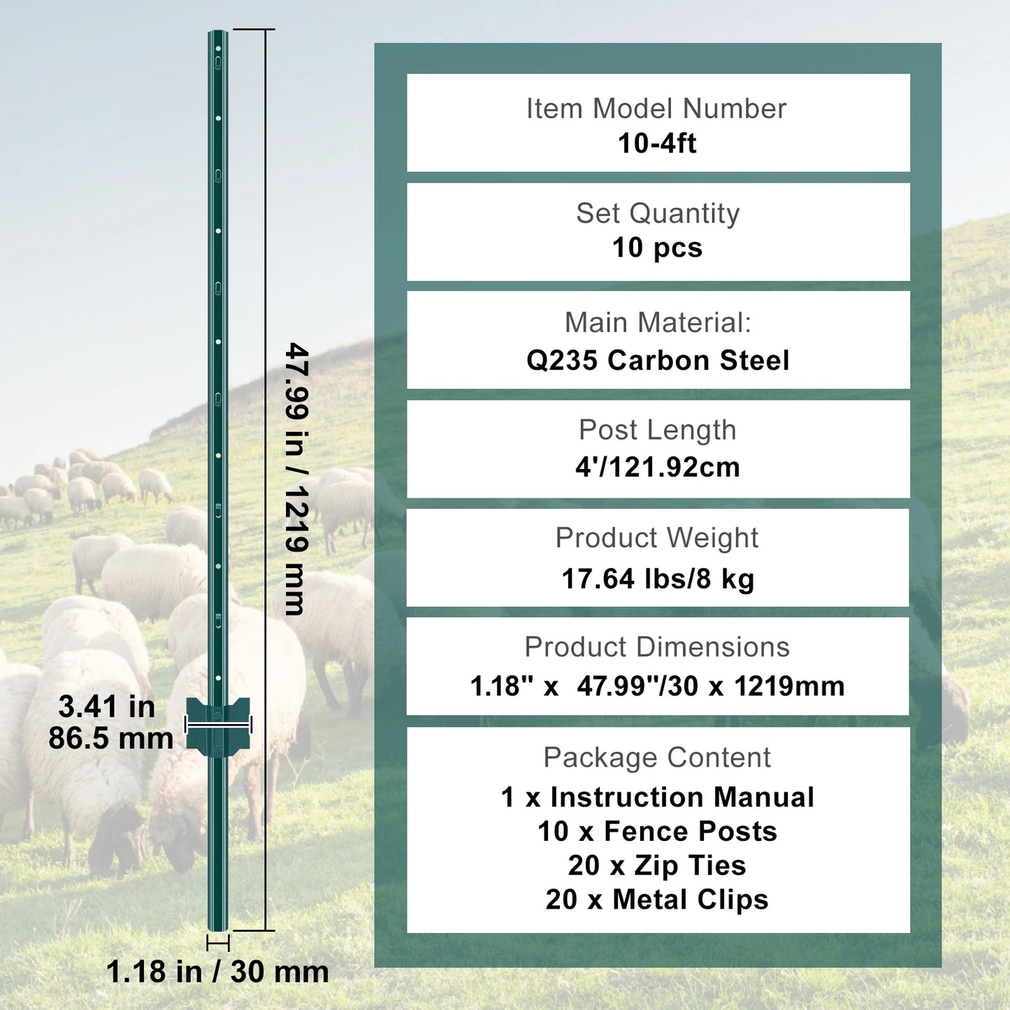 TPost Fence Posts Heavy Duty Metal Stakes For Garden Yard