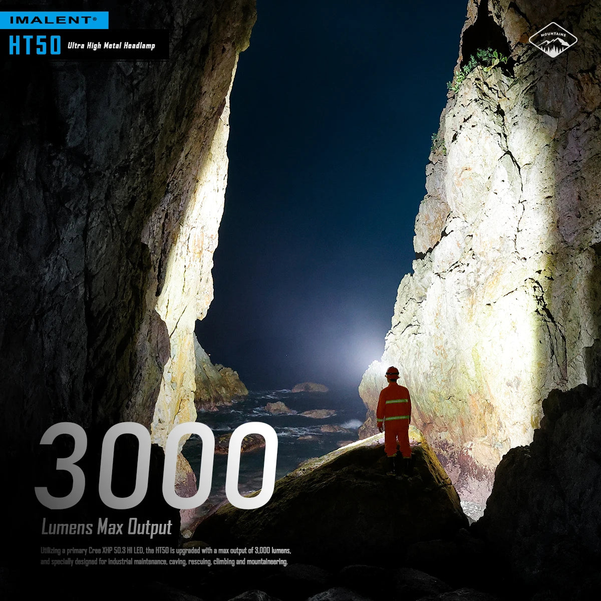 IMALENT HT50 3000 Lumen Rechargeable Headlamp for Search and Rescue