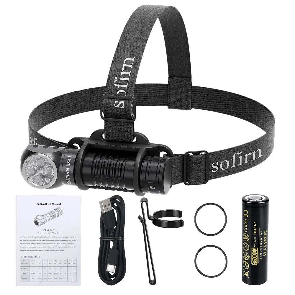 Sofirn HS41 Headlamp 4000lm USB C Rechargeable LED Torch