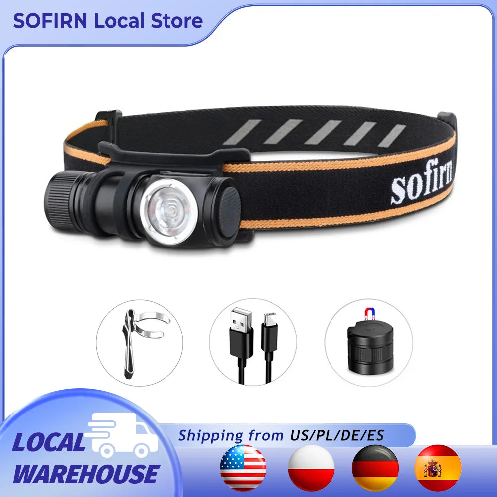 Sofirn HS10 USB C Rechargeable Headlamp With Magnetic Tail