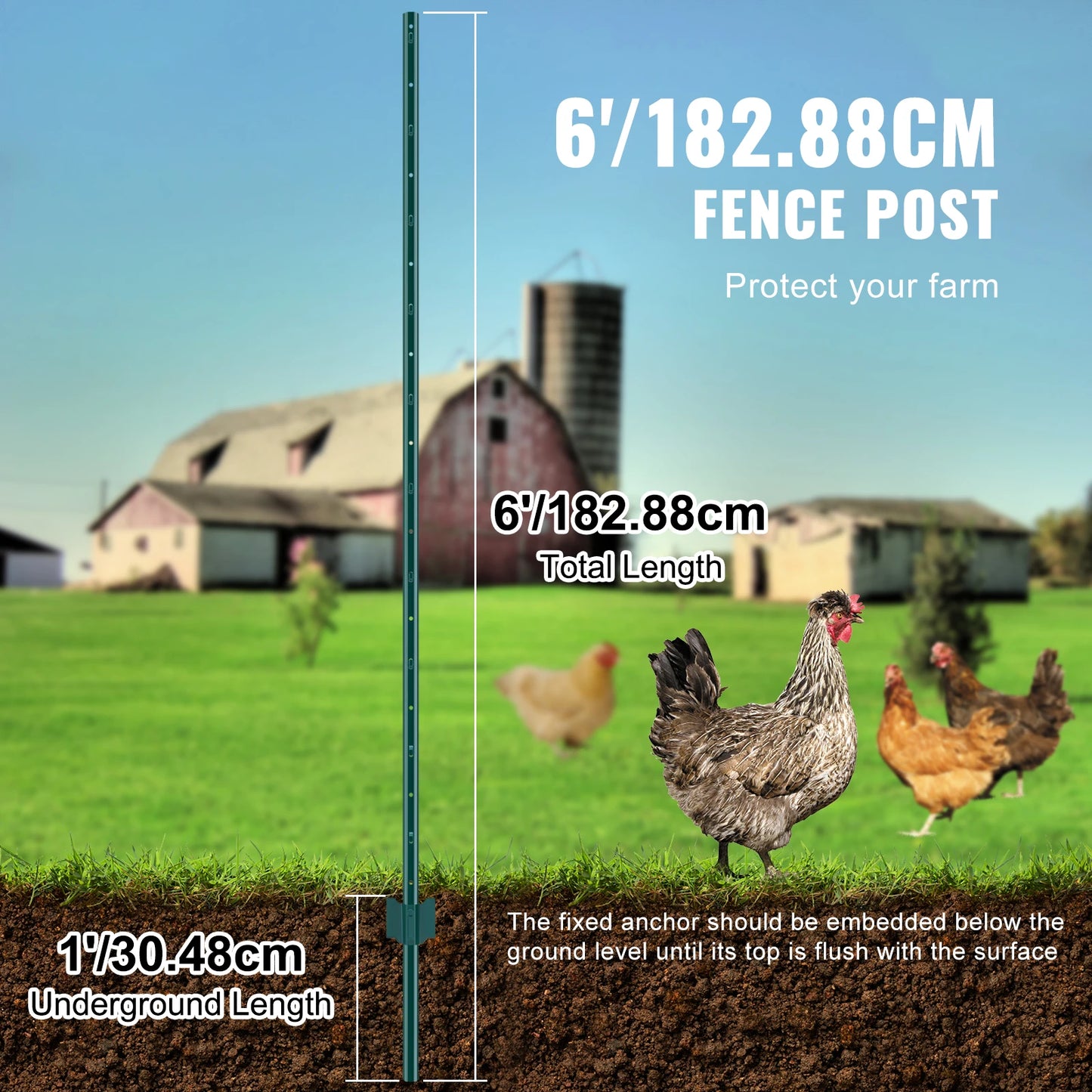 TPost Fence Posts Heavy Duty Metal Stakes For Garden Yard