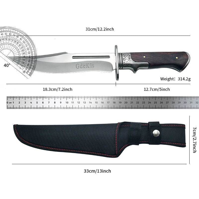 Gdekls D2 Multi Tool Knife With Wooden Handle Sheath