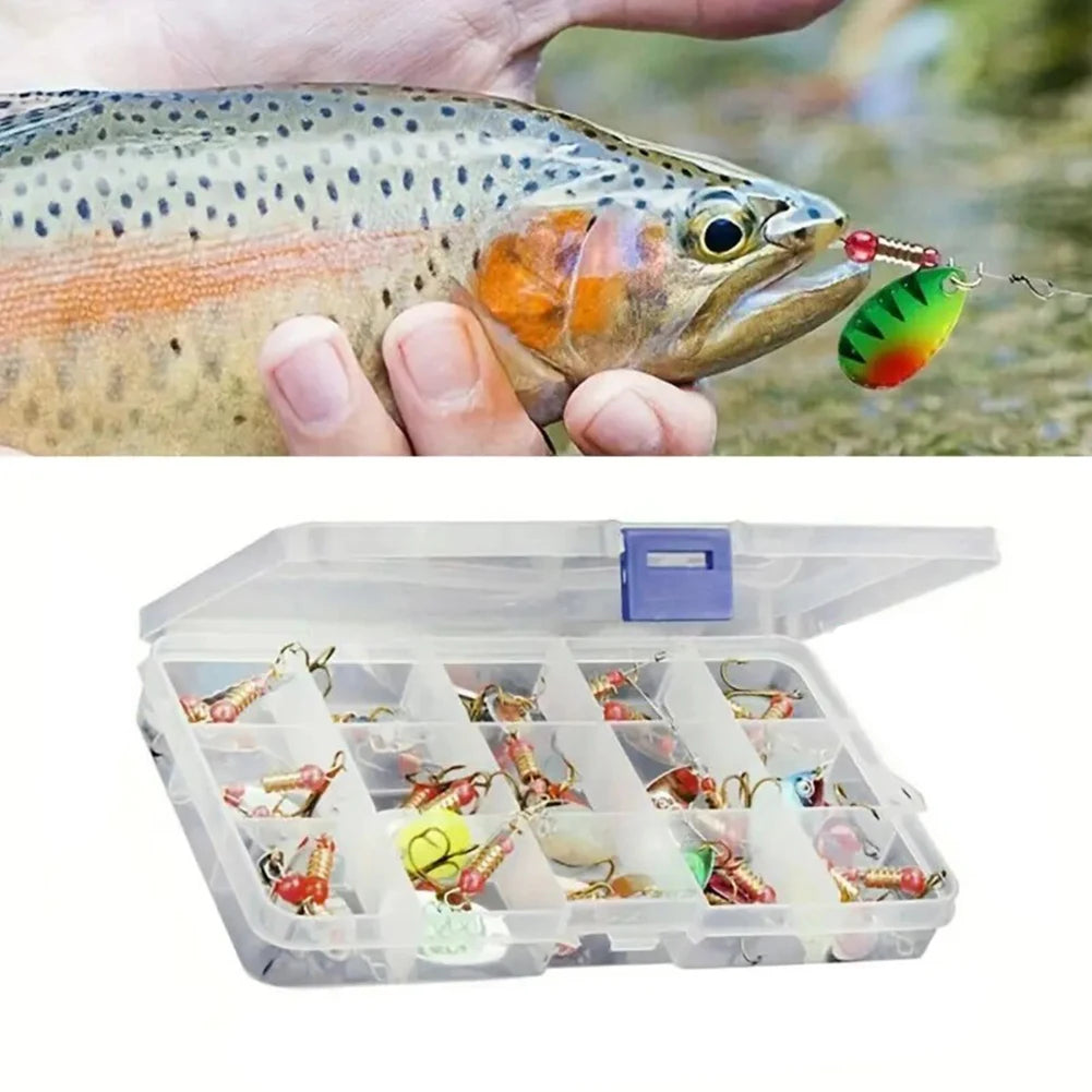 JOCESTYLE 30pcs Metal Spoon Spinner Fishing Lure Set