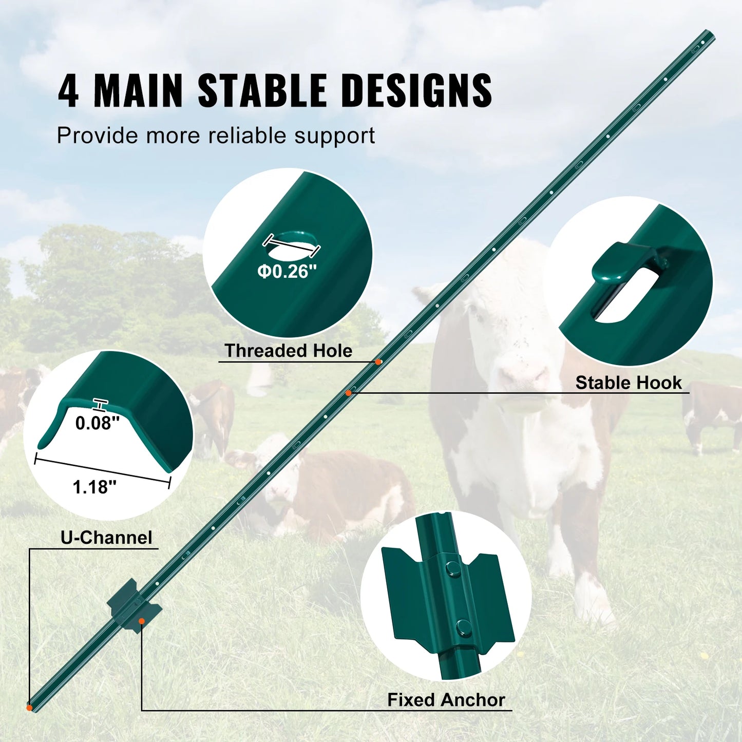 TPost Fence Posts Heavy Duty Metal Stakes For Garden Yard