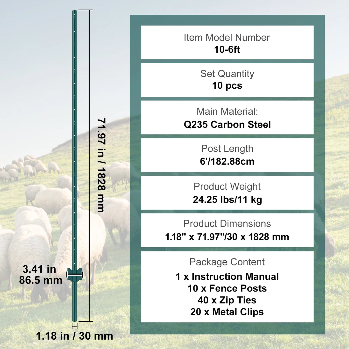TPost Fence Posts Heavy Duty Metal Stakes For Garden Yard