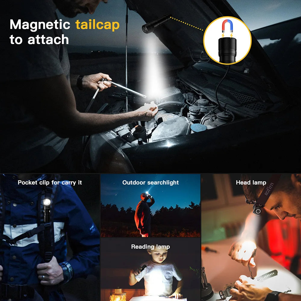 Sofirn SP40A 1200lm Headlamp With USB C Rechargeable 18650